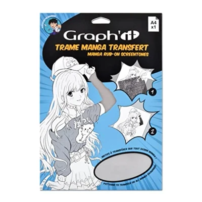 Imagen de GRAPH&#039;IT Marco para el dibujo e ilustración Manga calcomanía de transferencia en seco formato A4 patrón sombras claras