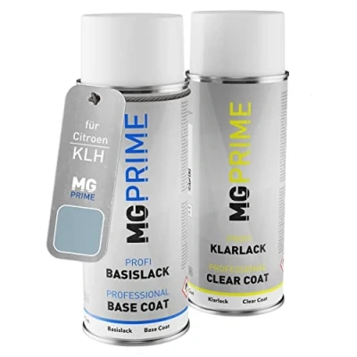 Imagen de MG PRIME pintura automotriz Set de aerosoles para Citroen KLH Bleu Leman Metallic/Blue Ice Metallic base transparente, bote spray 400 ml