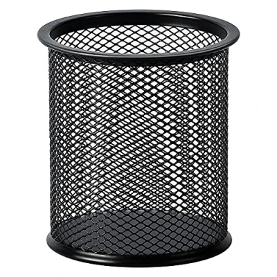 Imagen de Amazon Basics Recipiente para bolígrafos de malla metálica, negro