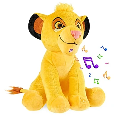 Imagen de Disney Peluches Pequeños de Stitch, Simba y Dumbo, Peluche Bebe 28 cm, Juguetes Interactivos (Amarillo Simba)