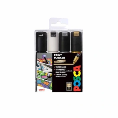 Imagen de Posca 153544853 Pack de 4 rotuladores pintura al agua, multicolor