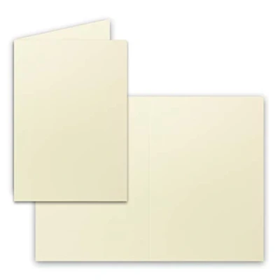Imagen de FarbenFroh Lote de 25 tarjetas plegables (B6, 12 x 17 cm, muy estable, aptas para impresoras), color vainilla