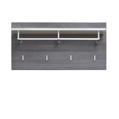 Imagen de trendteam smart living Line Perchero (80 x 40 28 cm, Parte Frontal Blanca Brillante, Cuerpo de Sardegna, melamina con balda Inferior)
