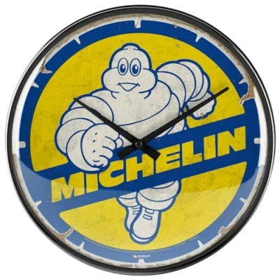 Imagen de Nostalgic Art Reloj de Pared Retro, Ø 31 cm, Michelin Bibendum 80s Idea Regalo para Amantes del Motor, Gran decoración la Cocina, diseño Vintage