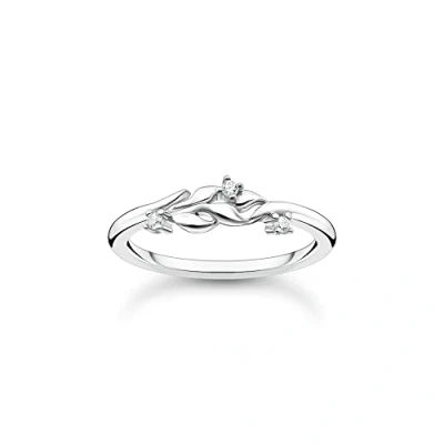 Imagen de Thomas Sabo anillo hojas con piedras plata de ley 925 TR2376 051 14 48