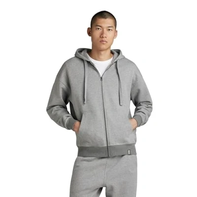 Imagen de G STAR RAW Essential Loose Zip Thru Hooded Sweat Sudadera con Capucha, Medium Grey Htr D23489 d395 8073, M para Hombre