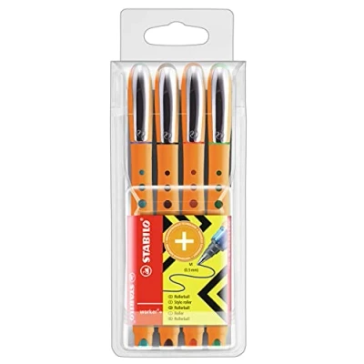 Imagen de Roller tinta líquida STABILO worker + Estuche con 4 colores
