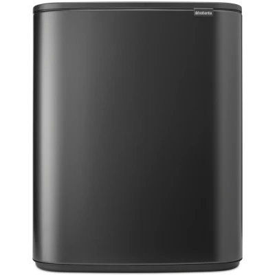 Imagen de Brabantia Cubo Bo Touch 2x30L Extragrande, doble compartimento Separación de residuos suave al tacto, cubos interiores para basura que ahorra espacio cocina o lavadero Confident Grey