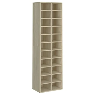 Imagen de vidaXL Mueble Zapatero Contrachapada Mobiliario Organización Almacenamiento Productos del Hogar Elegante Práctico Útil Color Roble Sonoma 54x34x183cm
