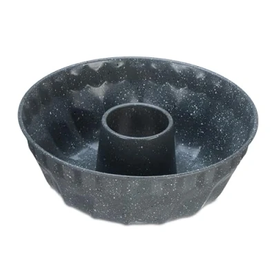 Imagen de Relaxdays gugelhupfform Gris Moteado Molde Bizcocho Agujero, 9 x 25 cm, Recipiente Pasteles y Tartas, Antiadherente, Bizcochera Redonda, Acero