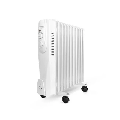 Imagen de UNIVERSALBLUE Calefactor Eléctrico de Aceite Bajo Consumo Radiador Blanco 2500W 11 Elementos Calefactores 3 Potencias Silencioso Sistema Seguridad Termostato Ajustable