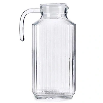 Imagen de MGE Jarra de Vidrio para Agua con Tapa Frigorífico Botella Nevera Agua, Té, Zumo Frutas, Limonada 1,8 Litros