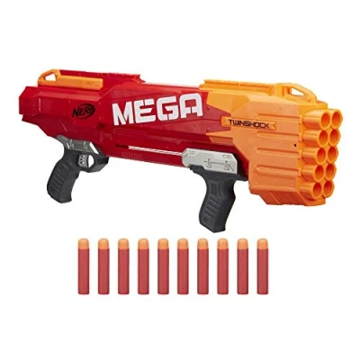 Imagen de Nerf Mega Twinshock, Color Negro, Naranja, Rojo (Hasbro B9894EU5)