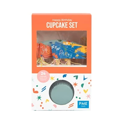 Imagen de PME Set para Cupcakes Happy Birthday, Juego de 24