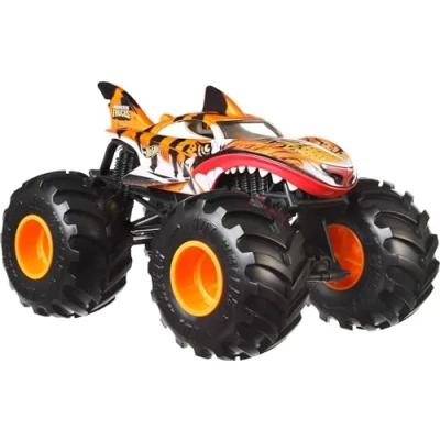 Imagen de Hot Wheels Monster Trucks Truck de Gran tamaño, camión Juguete metálico a Escala 1:24 con Ruedas Gigantes y diseños chulos, JDR02