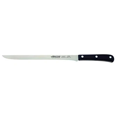 Imagen de Arcos Europa, Cuchillo Jamonero, Acero Inoxidable Nitrum 250 mm, Mango POM Color Negro