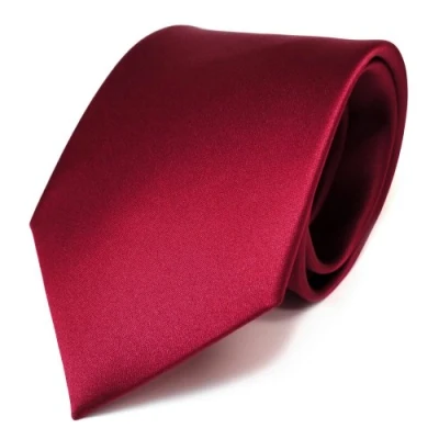 Imagen de TigerTie diseñador lazos de satén en rojo carmín monocromo poliéster Tie