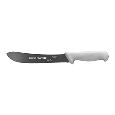 Imagen de Starrett Professional Steak Knife BKW606 8 Narrow Curved 8&quot; (200mm) Ultra Razor Sharp Kitchen Chef&#039;s White Handle Stainless Steel Meat Cutting Blade (DV86561)