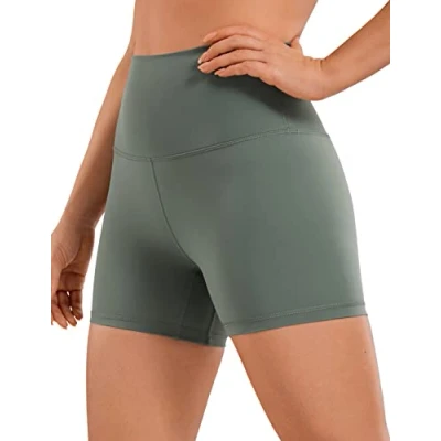 Imagen de CRZ YOGA Mujer Pantalones Cortos Deportivos de Cintura Alta Running 10cm Sabio Gris 46