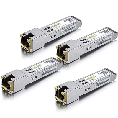 Imagen de [4 Pack] 10Gtek® Gigabit Módulo SFP RJ45 Copper, 1000Base T Transcevier, Compatible para Cisco GLC T/ GE T, Ubiquiti, Netgear, Zyxel, Open Switch, 4pcs
