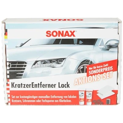Imagen de SONAX Kit de acción para Eliminar arañazos (2 x 25 ml) Elimina y Rozaduras Barnices Transparentes, número Referencia 03058410, Color Rojo