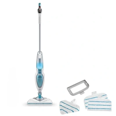 Imagen de BLACK+DECKER Mopa a vapor con 4 accesorios Limpiasuelos 1600W Multisuperficies Tiempo de calentamiento 15 seg Cabezal transformable Depósito 460 ml Limpieza perfecta FSM1630 QS