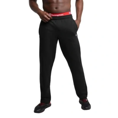 Imagen de Champion, Powerblend, Fleece Open Bottom Sweatpants for Men (Reg. Or Big &amp; Tall) Pantalones, Logotipo de Parche C Negro, Large para Hombre