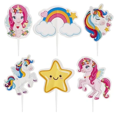 Imagen de dekora Kit para Hacer y Decorar Cupcakes de Unicornio Tesia en Papel 6 Modelos 30 Unidades