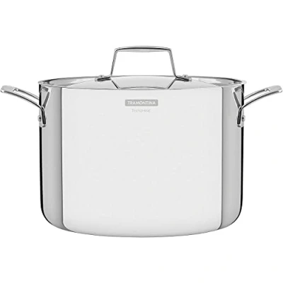Imagen de TRAMONTINA Olla Grano, Alta y de Terminación Brillante, Acero Inoxidable, con Cuerpo Triple Tapa, 24 cm 7,7 L