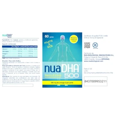 Imagen de Nua Dha 500 Sabor Limon 60 Perlas Masticables