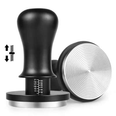 Imagen de NOTSEK Tamper de café 54 mm, calibrado con resorte mm presión contacto 30 libras, base ondulada acero inoxidable 304 para portafiltro
