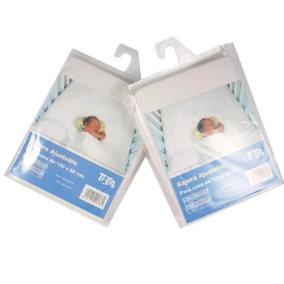 Imagen de Ti TIN Pack de 2 Sábanas Bajeras para Cuna o Maxicuna 100% Algodón Ajustables con Elásticos Bebé Unidades Color Blanco 70 x 140 cm
