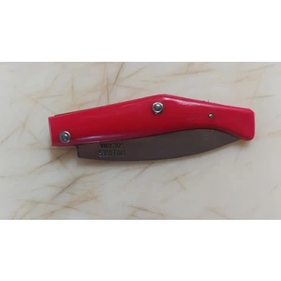 Imagen de PALLARES NAVAJA MANGO ROJO HOJA ACERO CARBONO 10cm.