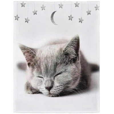 Imagen de YISUMEI manta suave de franela 150 x 200 cm, forro polar, para cama gatitos y gatos, color amarillo
