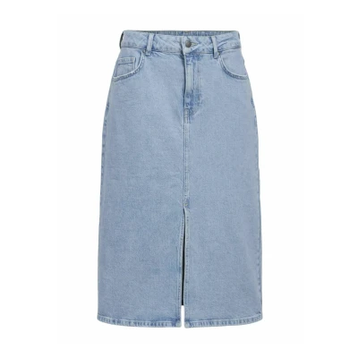 Imagen de Object Objellen MW MIDI NOOS Falda acampanada, Mujer, Talla: Small, Light blue denim