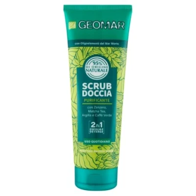 Imagen de GEOMAR Exfoliante de Ducha, Purificante, 2 en 1 Exfolia y Limpia, Uso Diario, 95% Origen Natural, Fórmula Vegana, Dermatológicamente Testado, Made in Italy, 250 ml