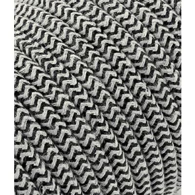 Imagen de Merlotti 20.382 Cable eléctrico Redondo Revestido de Tela, Arena/Negro, 3 Metri