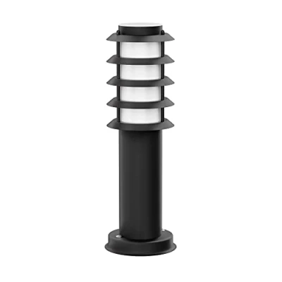 Imagen de ledscom.de Luz de camino/luz bolardo PORU para exteriores, IP44, rejilla, 39 cm, negro, 1x E27 máx. 40W