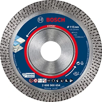 Imagen de Bosch Professional Disco de corte diamante (1 unidad, cerámica dura, piedra diámetro 115 mm, accesorios para amoladora angular pequeña)