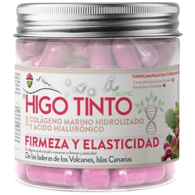 Imagen de HIGO TINTO de Tuno Canarias con Ácido Hialurónico y Colágeno (90 Capsulas), Suplemento Origen Natural Vegano Huesos, Articulaciones Cartílagos Fuertes Piel Tersa Energía