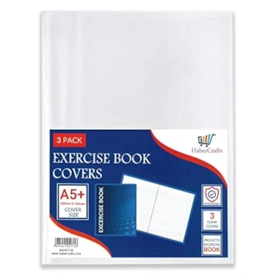 Imagen de funda protectora de plástico para libros ejercicios 9 x 7 / A5+, transparente, libros, 24 18 cm, pulgadas, tamaño paquete 6 unidades