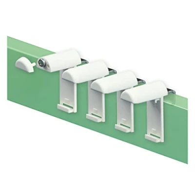 Imagen de KLEMMFLEX 4 soportes de sujeción cortos con gancho metal para estor, estor doble, sin taladrar sujetar y pegar, unidades, accesorios la suspensión, fijación a ventana PVC