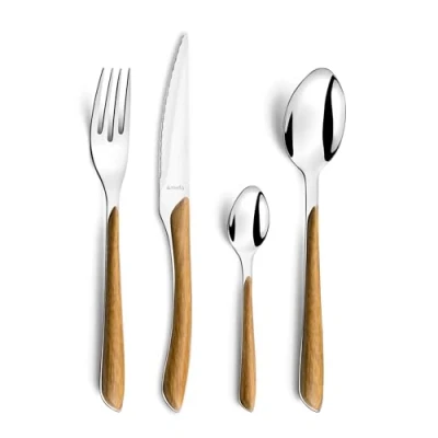 Imagen de Amefa Eclat Set 24 Cubiertos Mango Madera 14 8 25cm