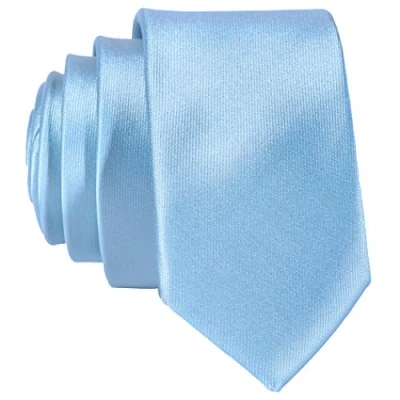 Imagen de DonDon Corbata estrecha brillada 5 cm de color azul claro hecho a mano