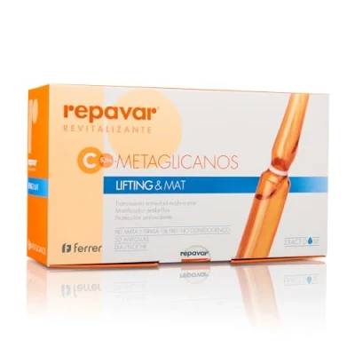 Imagen de Repavar Revitalizante Sérum Facial Efecto Lifting y Matificante Elaborado con Vitamina C Formato para 1 Mes Acción Antioxidante Antiedad Piel más Joven Firme 30 Ampollas de ml