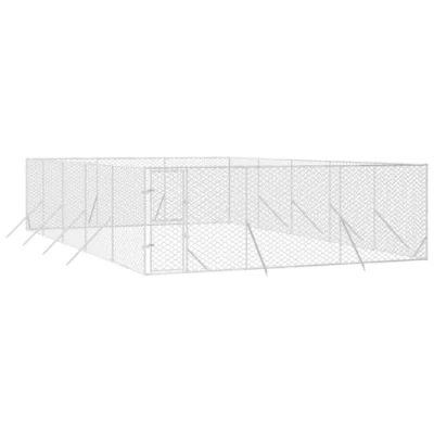 Imagen de vidaXL Perrera de Exterior Acero galvanizado Plateado 6x10x2 m