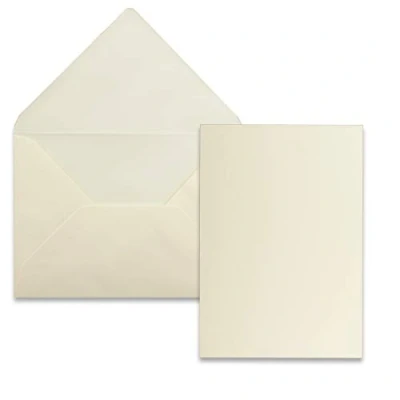 Imagen de Juego de 25 tarjetas con sobre, Din A5, 14,8 x 21 cm, vainilla, sobres C5, 15,4 22 adhesivo en húmedo