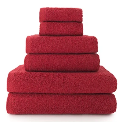 Imagen de Top Towel Plus toallas de baño grandes 2 cara o bidet + mano lavabo ducha Algodon 100% Granate