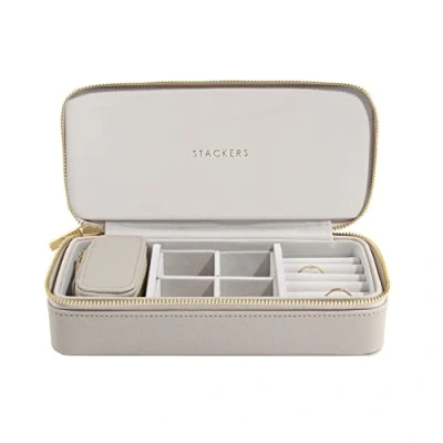 Imagen de Stackers Joyero de viaje grande y pequeño, color gris pardo