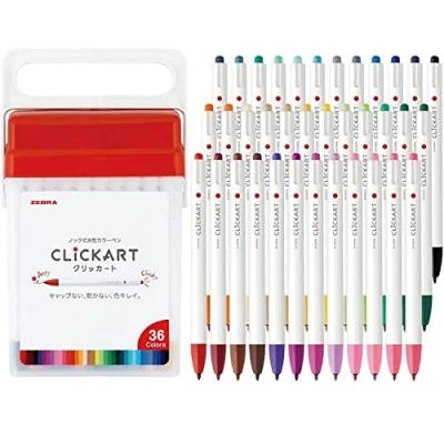 Imagen de Zebra WYSS22 36C N Clickart Marcadores a base de agua, 36 colores, estuche incluido